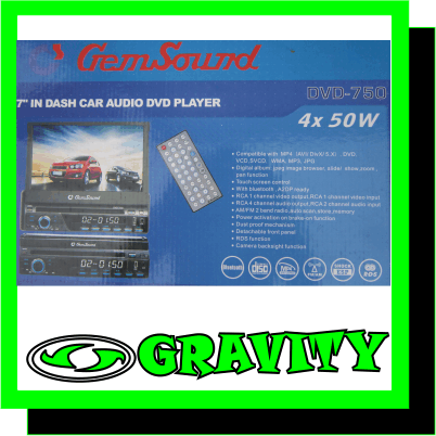 gemsound dvd 750 indash dvd screen player touch screen bluetooth @gravity audio 0315072463 durban